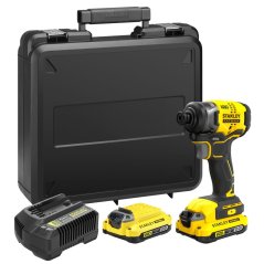 Rázový utahovák Stanley SFMCF810D2K V20 18V 1/4" - 2xAku 2,0Ah, nabíječka, kufr