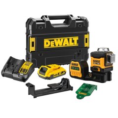 Křížový laser zelený Dewalt DCE089D1G18 12/18V - 1xAku 2,0Ah, nabíječka, kufr TSTAK