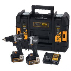 Sada nářadí Dewalt DCK200MP2T McLaren - příklepová vrtačka, rázový utahovák 1/4", 2 x 5.0 Ah aku, nabíječka, Tstak