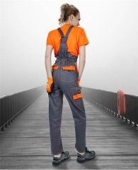 Dámské kalhoty s laclem ARDON®COOL TREND šedo-oranžové