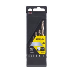Vrtáky do kovu Stanley STA56002 HSS-E Cobalt - sada 6ks