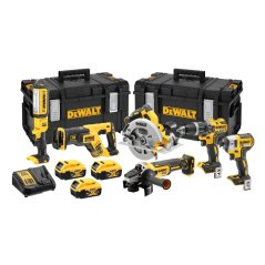 Sada nářadí DEWALT DCK623P3 18V XR - vrtačka, bruska, utahovák, kotoučová a mečová pila, světlo, 3xAku, nabíječka, 2xkufr