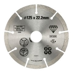 Diamantový kotouč Stanley STA38107 segmentový na beton/cihly O 125 x 22,2 mm