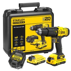 Aku příklepová vrtačka Stanley SFMCD711C2K V20 18V - 2xAku 1,5Ah, nabíječka, kufr