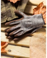 Máčené rukavice ARDON®NATURE TOUCH - s prodejní etiketou - melange hnědá