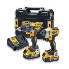 Sada nářadí DEWALT DCK268P2T 18V XR - vrtačka, rázový utahovák, 2xAku, nabíječka, kufr