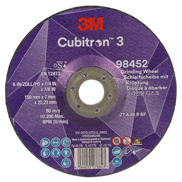 Brusný kotouč 3M Cubitron III 150 x 7mm P36+ P/N 98452  T27