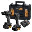 Sada nářadí Dewalt DCK2222MP2T - vrtačka, utahovák, 2x aku, nabíječka, kufr