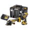 Sada nářadí DEWALT DCK2080P2T 18V XR - příklepová vrtačka, úhlová bruska, 2xAku, nabíječka, kufr