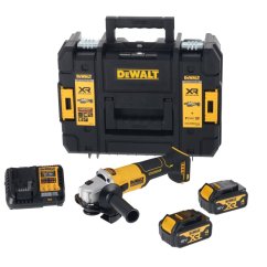 Úhlová bruska DeWALT DCG407M2T 18V 125mm -  2x4Ah, nabíječka, kurf Tstak