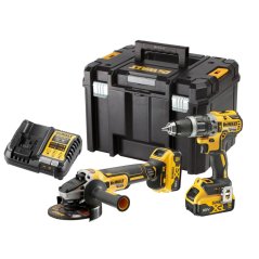 Sada nářadí DEWALT DCK2080P2T 18V XR - příklepová vrtačka, úhlová bruska, 2xAku, nabíječka, kufr