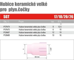 Hubice keram. velká plyn.čočka 8 12.5 PARKER