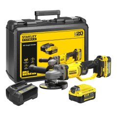 Aku úhlová bruska 125mm Stanley SFMCG400M2K V20 Aku , 2 x 4.0Ah, kitbox