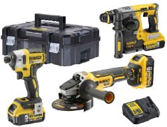 Sada nářadí DEWALT DCK305P3T 18V XR - kladivo, bruska, utahovák, 3xAku, nabíječka, kufr