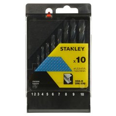 Vrtáky do kovu Stanley STA56030 HSS-R - 1-10 mm 10 ks