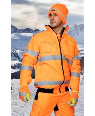 Zimní čepice pletená fleece  ARDON®SPARK s reflex. pruhem oranžová