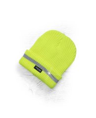 Zimní čepice pletená fleece ARDON®SPARK s reflex. pruhem žlutá
