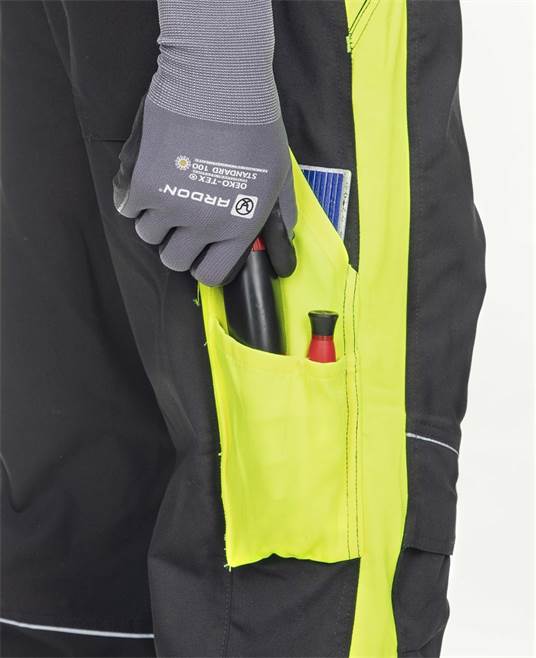 Kalhoty s laclem ARDON®NEON černo-žluté