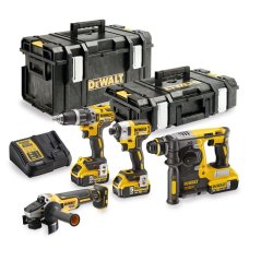 Sada nářadí DEWALT DCK422P3 18V XR - kladivo, vrtačka, utahovák, bruska, 3xAku, nabíječka, 2xkufr