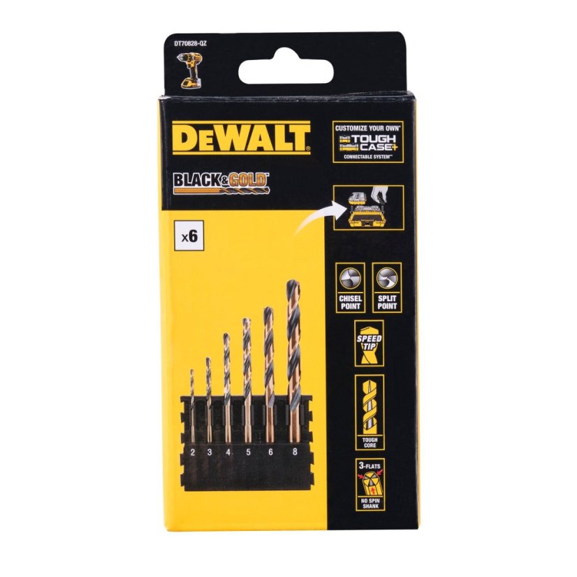 6-dílná sada vrtáků DeWALT DT70828 HSS-G Black&Gold