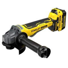 Úhlová bruska 125mm Stanley SFMCG700M2K V20 18V - 2xAku 4,0Ah, nabíječka, kufr