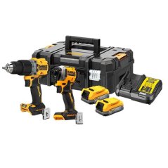 Sada nářadí DEWALT DCK2050E2T 18V XR - příklepová vrtačka, rázový šroubovák, 2xAku, nabíječka, kufr
