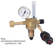 Spořič plynu GS-40A na ventil s plovákovým průtokoměrem