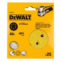 Brusný kotouč Dewalt DT3111 na suchý zip K40, 125 mm, 25 ks