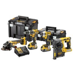 Sada nářadí DEWALT DCK422P3T 18V XR - kladivo, vrtačka, utahovák, bruska, 3xAku, nabíječka, 2xkufr